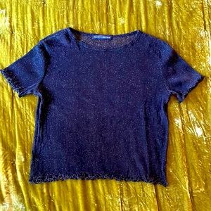 BRANDY MELVILLE Sheer Sparkly Crop Top!